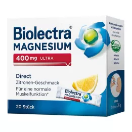BIOLECTRA Magnesium 400 mg ultra Direct Sitron, 20 stk