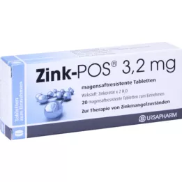 ZINC POS 3.2 mg gastro-sattersistent tabletter, 20 stk