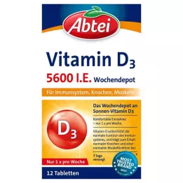 Abtei Vitamin D3 5. 600 I. E. Weekendpot tabletter, 12 stk