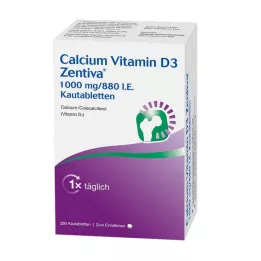 CALCIUM VITAMIN D3 Zentiva 1000 mg/880 I.E. tyggetabletter, 100 stk