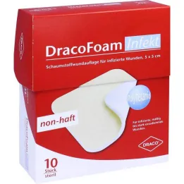 Dracofoam Infection Foam Wound Cover 5x5cm, 10 stk