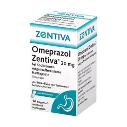 OMEPRAZOL Zentiva 20 mg mot halsbrann, 14 stk
