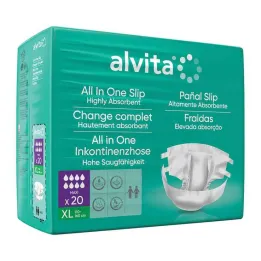 Alvita Alt-i-ett inkontinensbukse maxi xl natt, 20 stk