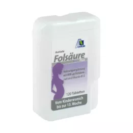 FOLSÄURE 800 Plus B12+Jod-tabletter, 120 stk