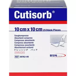 CUTISORB Sug komprimerer steril 10x10 cm, 25 stk