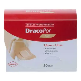 DracoPor Myk hudfarget sårbandasje 3,8x3,8 cm steril, 50 stk
