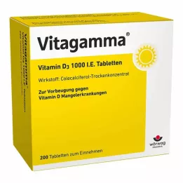 VITAGAMMA Vitamin D3 1000 IE tabletter, 200 stk