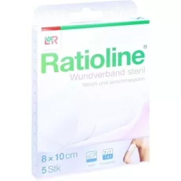 Ratioline Sår dressing steril 8 x 10 cm, 5 stk