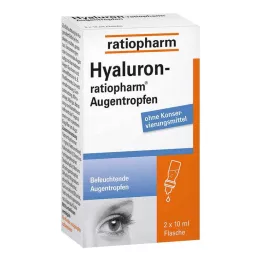 HYALURON-RATIOPHARM Øyedråper, 2X10 ml