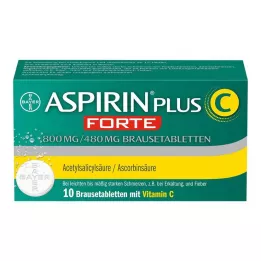 ASPIRIN pluss C forte 800 mg/480 mg brusetabletter, 10 stk