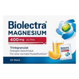 BIOLECTRA Magnesium 400 mg ultradrikkegranulat appelsin, 20 stk