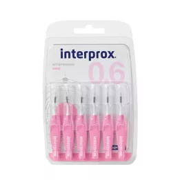 INTERPROX nano rosa interdental børsteblister, 6 stk