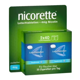 NICORETTE freshmint 4 mg presset pastiller, 80 stk