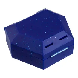 Seler boks med snor blå med glitter, 1 stk