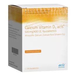 CALCIUM VITAMIN D3 acis 500 mg/400 I.E. tyggetabletter, 100 stk