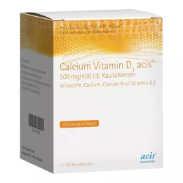 CALCIUM VITAMIN D3 acis 500 mg/400 I.E. tyggetabletter, 120 stk