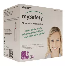DIAMET mySafety Safety Pen Kan.31 G 0,25x6 mm, 100 stk