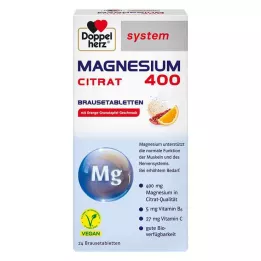 DOPPELHERZ Magnesium 400 Citrate system brusetabletter, 24 stk
