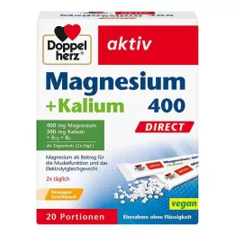 DOPPELHERZ Magnesium+Kalium DIRECT Porsjonsposer, 20 stk