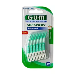 GUM Soft Picks Avansert Regular + Travel Case, 30 stk