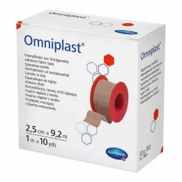 OMNIPLAST Fikseringsgips tekstiltråd 2,5 cm x 9,2 m, 1 stk
