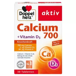 DOPPELHERZ Kalsium 700+vitamin D3 tabletter, 30 stk