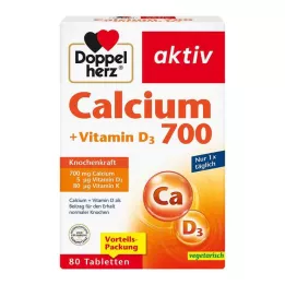 DOPPELHERZ Kalsium 700+Vitamin D3 tabletter, 80 stk
