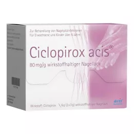 CICLOPIROX acis 80 mg/g aktiv ingrediens neglelakk, 6 g