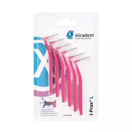 Miradent interdental børste I-prox l 0,4 mm rosa, 6 stk