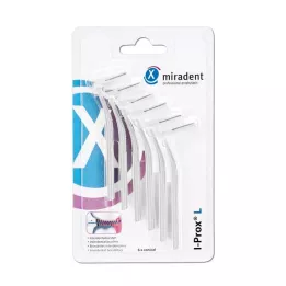 Miradent interdental børste I-prox l 0,6 mm hvit, 6 stk