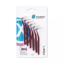 MIRADENT Interdentalbørste I-Prox L 0,8 mm burgunder, 6 stk