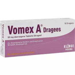 VOMEX A Drages 50 mg dekket tabletter, 10 stk