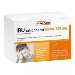 IBU-RATIOPHARM direkte 200 mg pulver til oral bruk, 20 stk
