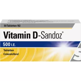Vitamin D Sandoz 500 dvs. tabletter, 50 stk