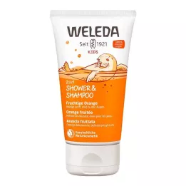 WELEDA Kids 2-i-1 dusj &amp; Sjampo fruktig appelsin, 150 ml