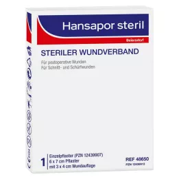 HANSAPOR Steril Wound Association 6x7 cm, 1 stk