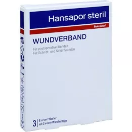 HANSAPOR Steril Wound Association 6x7 cm, 3 stk