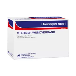 HANSAPOR steril sårbandasje 8x10 cm, 25 stk