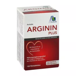 ARGININ PLUS Vitamin B1+B6+B12+Folsyre filmdrasjerte tabletter, 120 stk