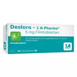 DESLORA-1A Pharma 5 mg filmdrasjerte tabletter, 50 stk