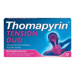 THOMAPYRIN TENSION DUO 400 mg/100 mg filmdrasjerte tabletter, 12 stk