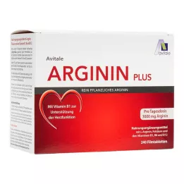 ARGININ PLUS Vitamin B1+B6+B12+Folsyre filmdrasjerte tabletter, 240 stk