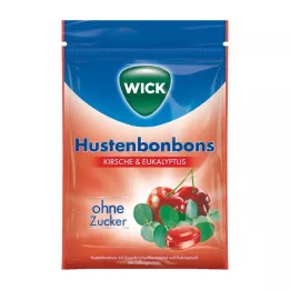 Wick Wild kirsebær og eukalyptus søtsaker uten sukker, 72 g