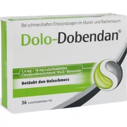 DOLO-DOBENDAN 1,4 mg/10 mg lollipops, 36 stk