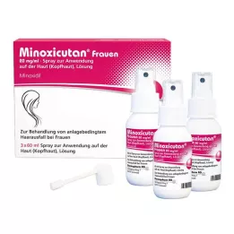 MINOXICUTAN Kvinner 20 mg/ml spray, 3X60 ml