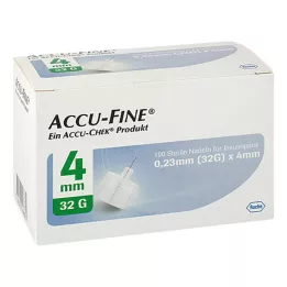 ACCU FINE sterile nåler til insulinpenner 4 mm 32 G, 100 stk