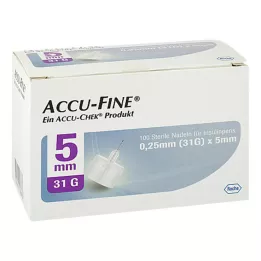 ACCU FINE sterile nåler til insulinpenner 5 mm 31 G, 100 stk