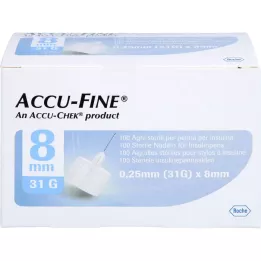 ACCU FINE Sterile nåler F.Inulinpens 8 mm 31 g, 100 stk