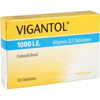 VIGANTOL 1000, dvs. vitamin D3 tabletter, 50 stk