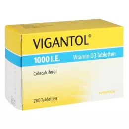 VIGANTOL 1000, dvs. vitamin D3 tabletter, 200 stk